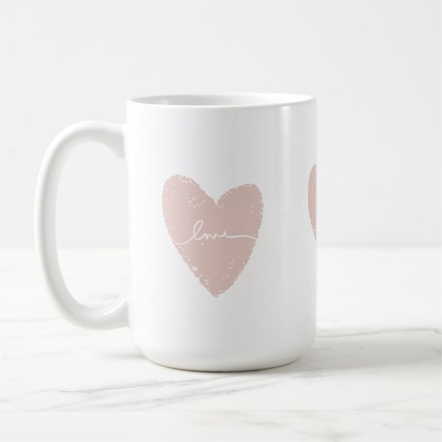 Caneca De Café Amor a Coração Rosa (Esquerda)