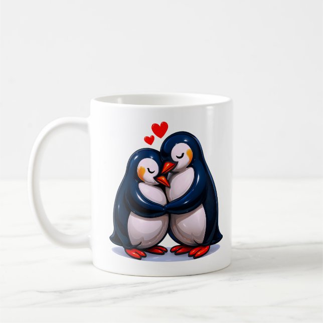 Caneca De Café Amor a Pinguim Bonito (Esquerda)