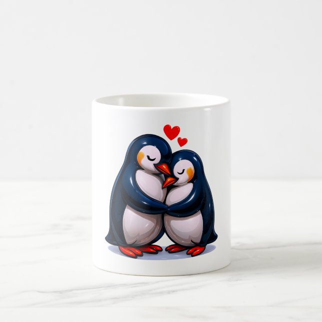 Caneca De Café Amor a Pinguim Bonito (Centro)