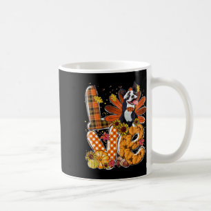 Caneca De Café Amor Ação de Graças Cute Boston Terrier Turkey Pum