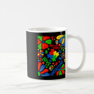 Caneca De Café Amor Aceitar Entender Autismo Boho Flor