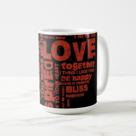 Caneca De Café Amor Alegria Inspiração Palavras Namorados dia