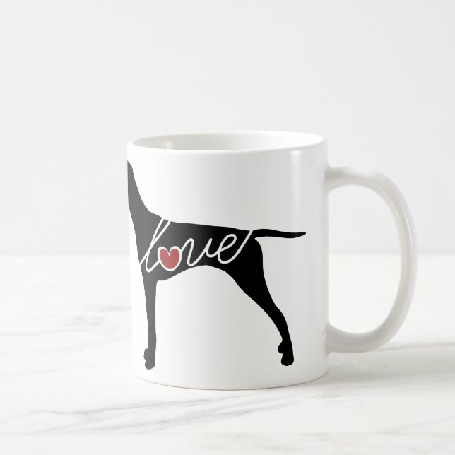 Caneca De Café Amor alemão do ponteiro de cabelos curtos (Direita)