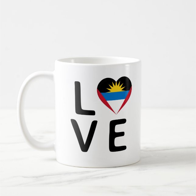 Caneca De Café Amor - Antígua e Barbuda Flag (Esquerda)