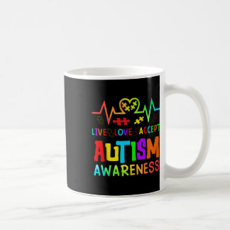 Caneca De Café Amor ao Vivo Aceite Autismo Consciência Arco-Íris 