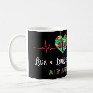 Caneca De Café Amor ao Vivo Aceite Autismo Sensibilização Mãe,