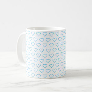 Caneca De Café Amor Azul - Adicione suas cores - Corações