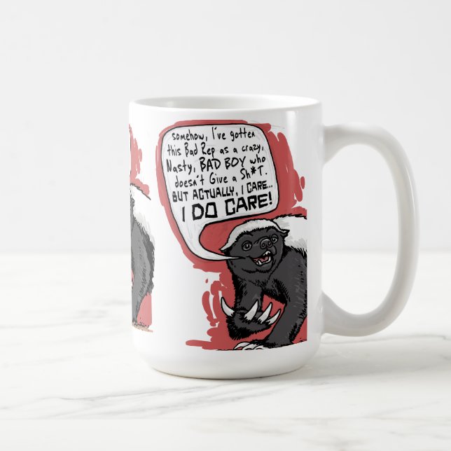 Caneca De Café Amor Badger se importa (Direita)