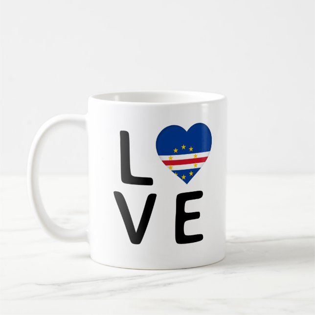Caneca De Café Amor - Bandeira Cabo Verde (Esquerda)