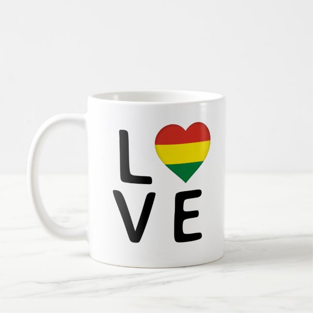 Caneca De Café Amor - Bandeira da Bolívia (Esquerda)