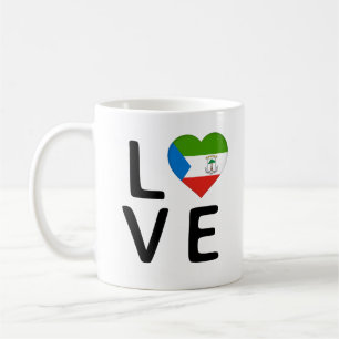 Caneca De Café Amor - Bandeira da Guiné Equatorial