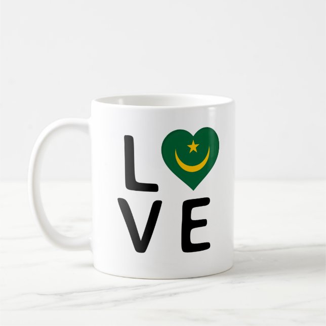 Caneca De Café Amor - Bandeira da Mauritânia (Esquerda)