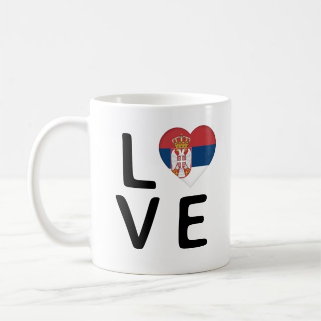 Caneca De Café Amor - Bandeira da Sérvia (Esquerda)