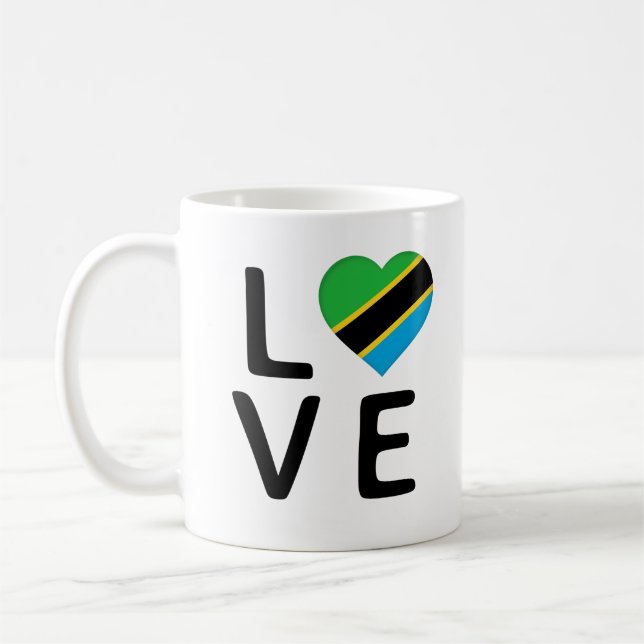 Caneca De Café Amor - Bandeira da Tanzânia (Esquerda)
