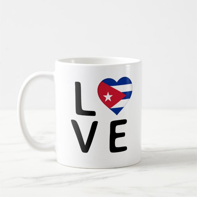 Caneca De Café Amor - Bandeira de Cuba (Esquerda)