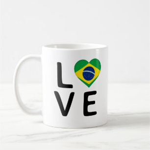 Caneca De Café Amor - Bandeira do Brasil
