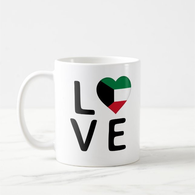 Caneca De Café Amor - Bandeira do Kuwait (Esquerda)