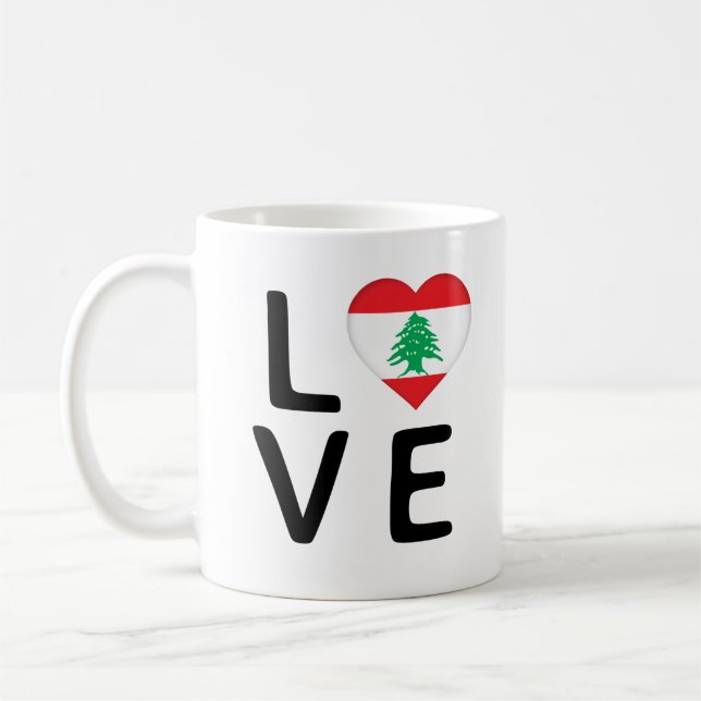 Caneca De Café Amor - Bandeira do Líbano (Esquerda)