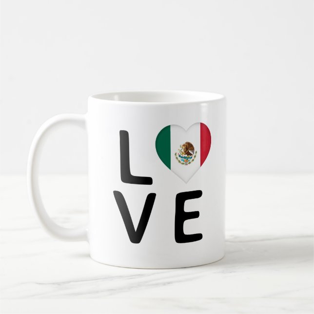 Caneca De Café Amor - Bandeira do México (Esquerda)