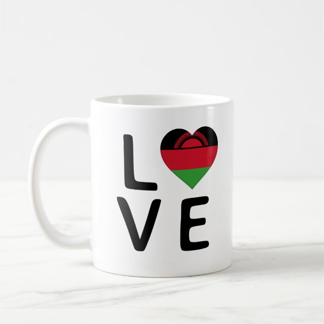 Caneca De Café Amor - Bandeira Malawi (Esquerda)