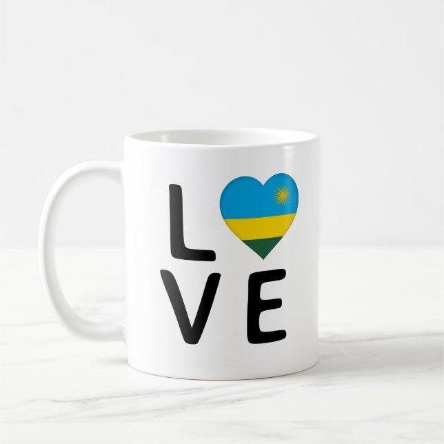 Caneca De Café Amor - Bandeira Ruanda (Esquerda)