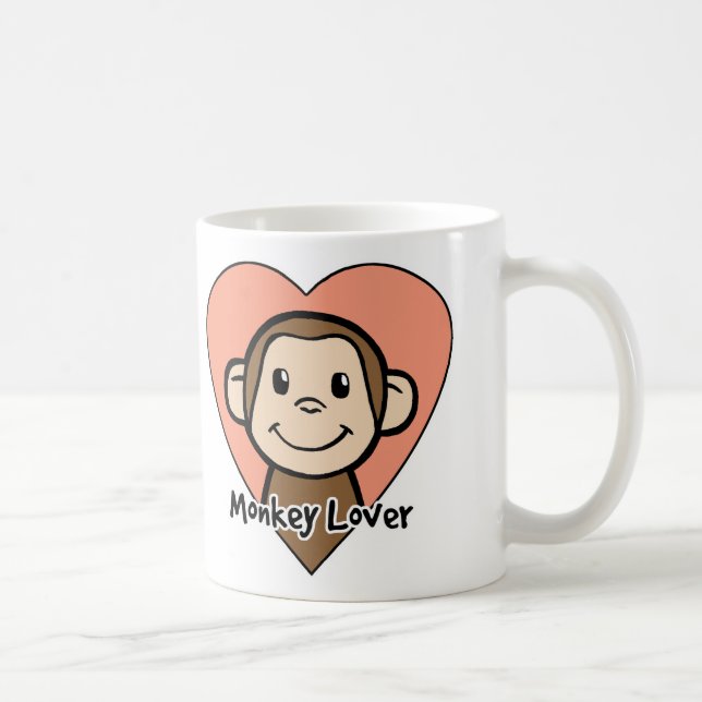 Caneca De Café Amor bonito do macaco do sorriso do clipart dos (Direita)