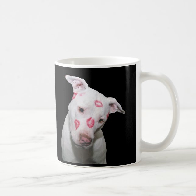 Caneca De Café Amor branco do cão de filhote de cachorro, selado (Direita)