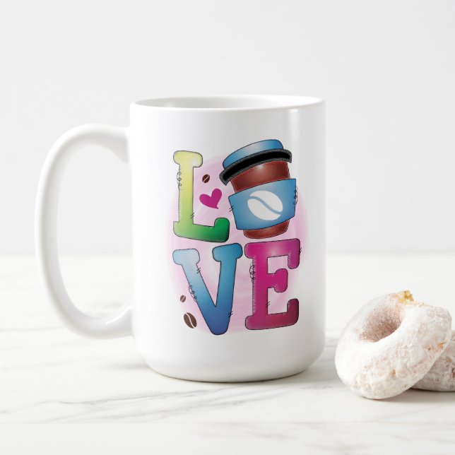 Caneca De Café Amor Café (Com Donut)