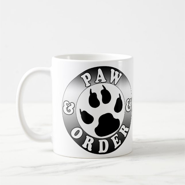 Caneca De Café Amor Canino Divertido & Ordem (Esquerda)