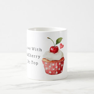 Caneca De Café Amor Cereja Por Cima Dia dos Namorados