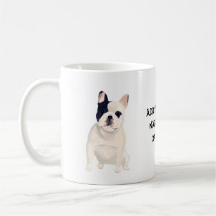 Caneca De Café Amor com Bulldogs Franceses Texto Personalizado em