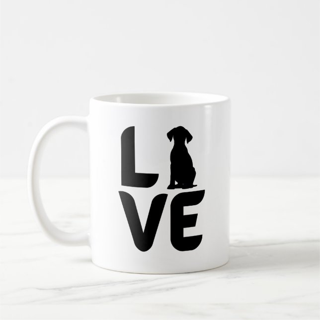 Caneca De Café Amor com Cachorro (Sentado) (Esquerda)