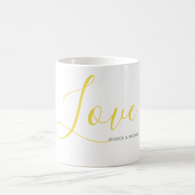 Caneca De Café Amor com Cinzas e Iluminando Dourado (Centro)
