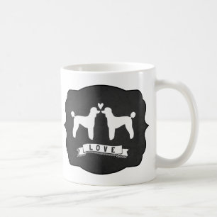 Caneca De Café Amor com Poodles Padrão