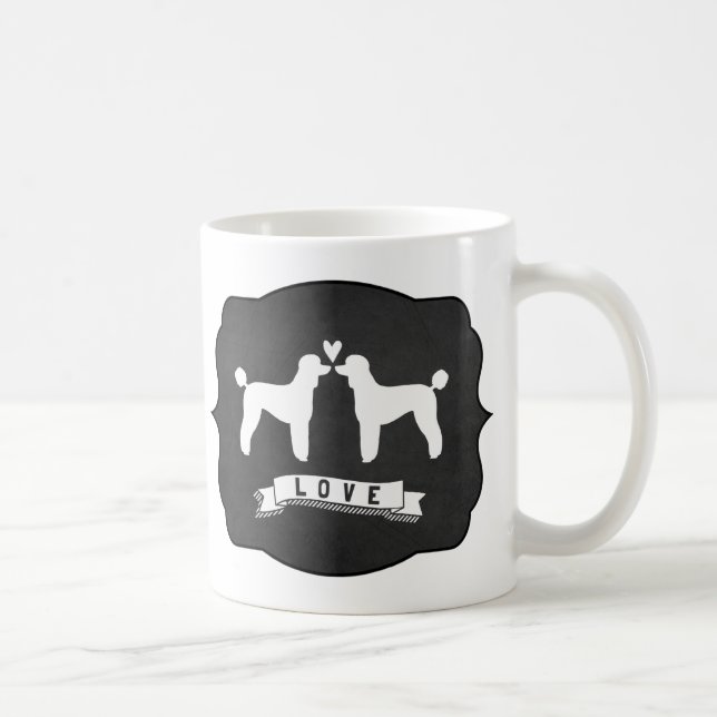 Caneca De Café Amor com Poodles Padrão (Direita)
