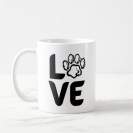 Caneca De Café Amor com uma pata - Cão, Gato, Animal