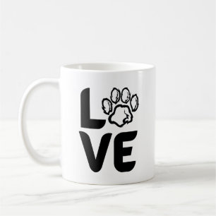 Caneca De Café Amor com uma pata - Cão, Gato, Animal