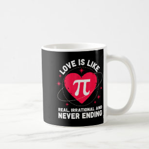 Caneca De Café Amor Como Pi Real Irracional Sem Fim Valentin