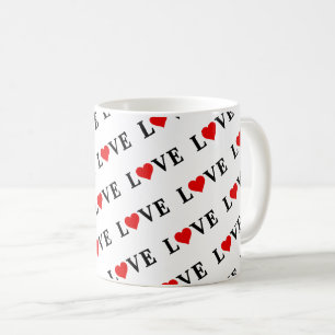 Caneca De Café AMOR, coração, minimalista, baseado em texto, ti