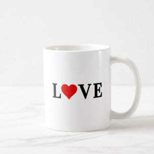 Caneca De Café AMOR, coração, minimalista, baseado em texto, ti