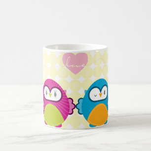 Caneca De Café AMOR DA CORUJA:: menina brilhante + menino