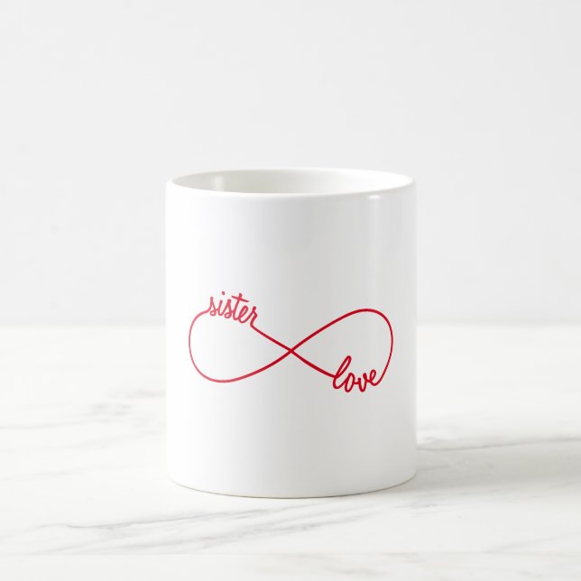 Caneca De Café Amor da irmã, sinal da infinidade (Centro)