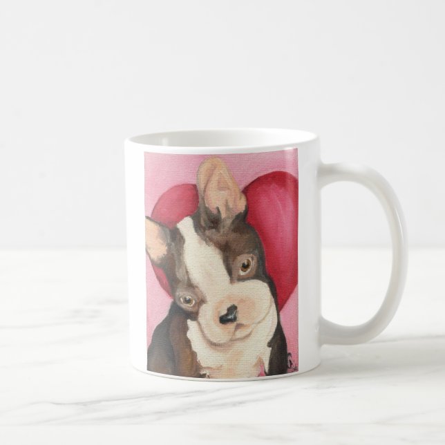 Caneca De Café Amor de Boston Terrier (Direita)