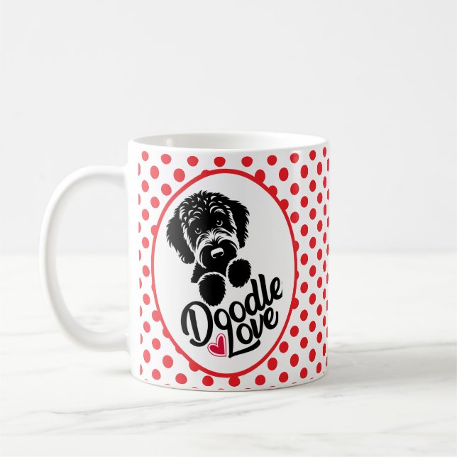 Caneca De Café Amor de Cachorro Doodle (Esquerda)
