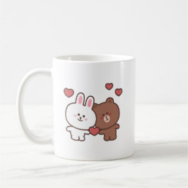 Caneca De Café Amor de coelhinho de urso castanho