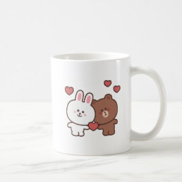 Caneca De Café Amor de coelhinho de urso castanho