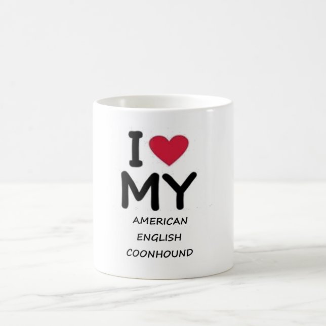 Caneca De Café amor de coonhound inglês americano (Centro)
