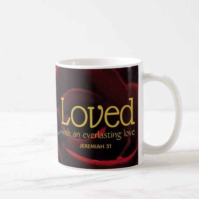 Caneca De Café Amor de Deus | ROSA VERMELHA | Namorados cristão (Direita)