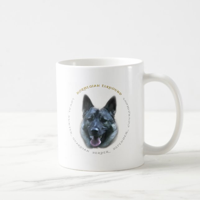 Caneca De Café Amor de Elkhound (Direita)