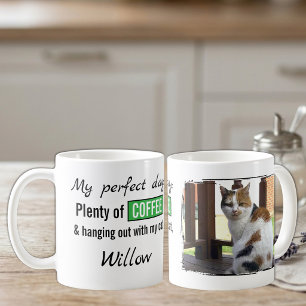 Caneca De Café Amor de estimação gato cachorro café verde
